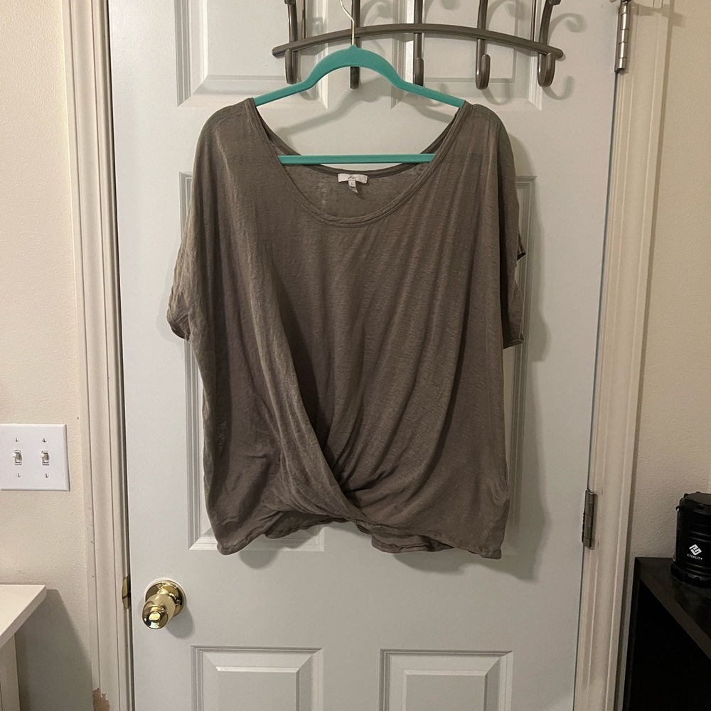 Joie semi sheer linen top